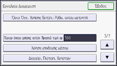 Εικόνα οθόνης πίνακα χειρισμού