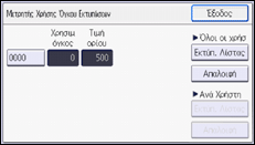Εικόνα οθόνης πίνακα χειρισμού