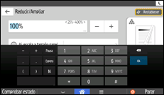 Ilustración de la pantalla del panel de mandos