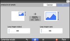 Ilustración de la pantalla del panel de mandos