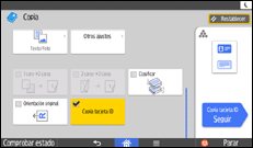 Ilustración de la pantalla del panel de mandos