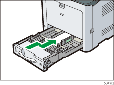 Ilustración de la parte frontal de la máquina