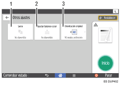 Ilustración de la pantalla del panel de mandos