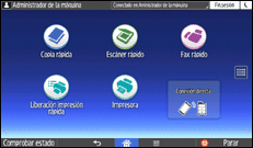 Ilustración de la pantalla del panel de mandos