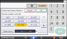 Ilustración de la pantalla del panel de mandos