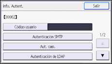 Ilustración de la pantalla del panel de mandos