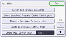 Ilustración de la pantalla del panel de mandos