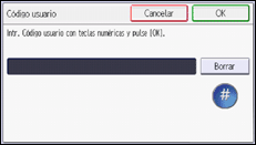 Ilustración de la pantalla del panel de mandos