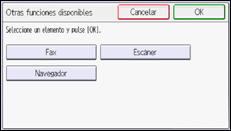 Ilustración de la pantalla del panel de mandos