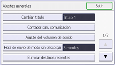 Ilustración de la pantalla del panel de mandos