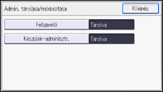 A kezelőpanel ismertetése