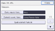 A kezelőpanel ismertetése