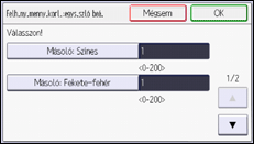 A kezelőpanel ismertetése