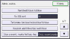 A kezelőpanel ismertetése