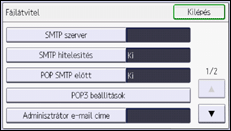 A kezelőpanel ismertetése