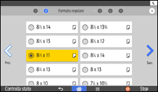 Illustrazione della schermata sul pannello di controllo