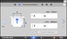 Illustrazione della schermata sul pannello di controllo