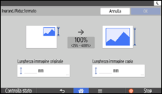 Illustrazione della schermata sul pannello di controllo