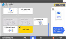 Illustrazione della schermata sul pannello di controllo