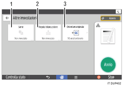 Illustrazione della schermata sul pannello di controllo