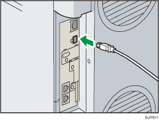 Illustrazione collegamento del cavo di interfaccia USB
