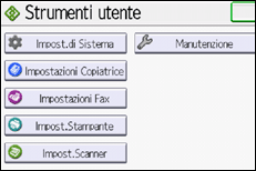 Illustrazione della schermata sul pannello di controllo