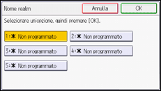 Illustrazione della schermata sul pannello di controllo