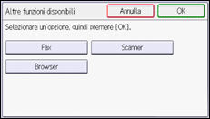 Illustrazione della schermata sul pannello di controllo