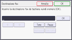 Illustrazione della schermata sul pannello di controllo