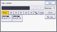 Illustrazione della schermata sul pannello di controllo