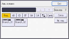 Illustrazione della schermata sul pannello di controllo