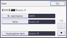 Illustrazione della schermata sul pannello di controllo