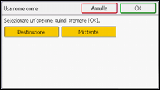 Illustrazione della schermata sul pannello di controllo