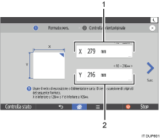 Illustrazione della schermata sul pannello di controllo