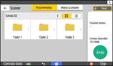 Illustrazione della schermata sul pannello di controllo