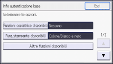 Illustrazione della schermata sul pannello di controllo