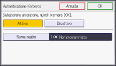 Illustrazione della schermata sul pannello di controllo