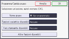 Illustrazione della schermata sul pannello di controllo