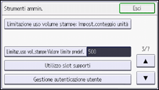 Illustrazione della schermata sul pannello di controllo