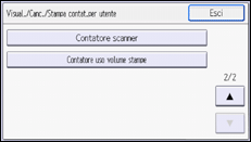 Illustrazione della schermata sul pannello di controllo