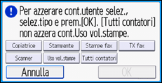 Illustrazione della schermata sul pannello di controllo