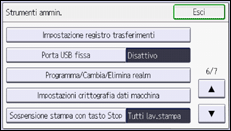 Illustrazione della schermata sul pannello di controllo