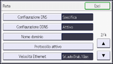 Illustrazione della schermata sul pannello di controllo