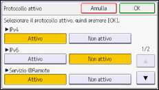 Illustrazione della schermata sul pannello di controllo