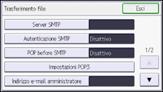 Illustrazione della schermata sul pannello di controllo