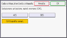 Illustrazione della schermata sul pannello di controllo