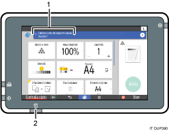 Illustrazione numerata schermata pannello di controllo