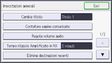 Illustrazione della schermata sul pannello di controllo