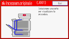 Illustrazione della schermata sul pannello di controllo