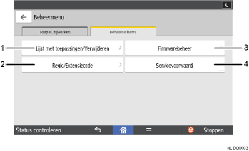 Afbeelding van bedieningspaneel